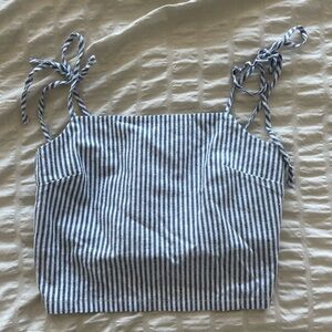 Blue and White Striped Tank